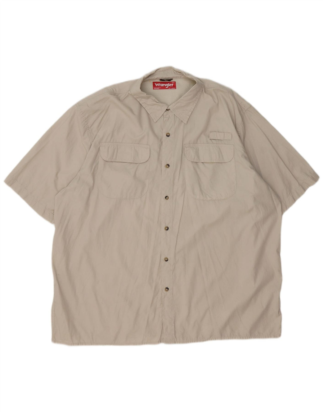 Camicia a maniche corte da uomo Wrangler 2XL in cotone beige