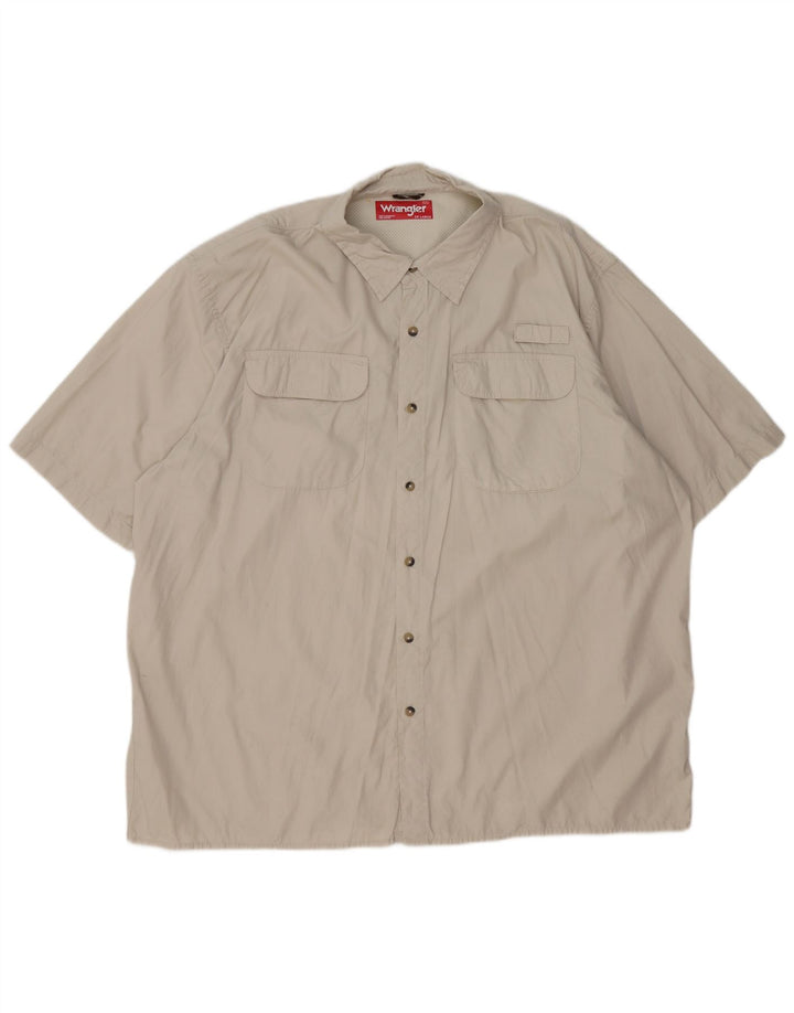 Camicia a maniche corte da uomo Wrangler 2XL in cotone beige