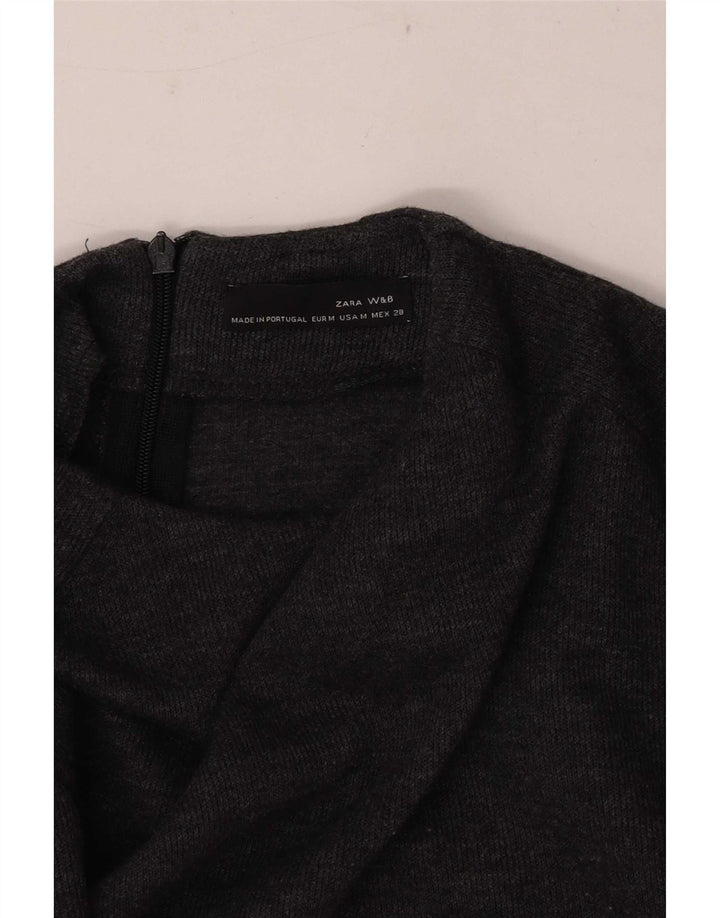 Abito maglione a maniche lunghe da donna Zara UK 12 Grigio medio
