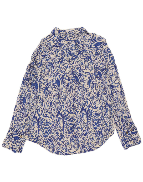 Zara Womens Shirt UK 14 Medium Blue Paisley