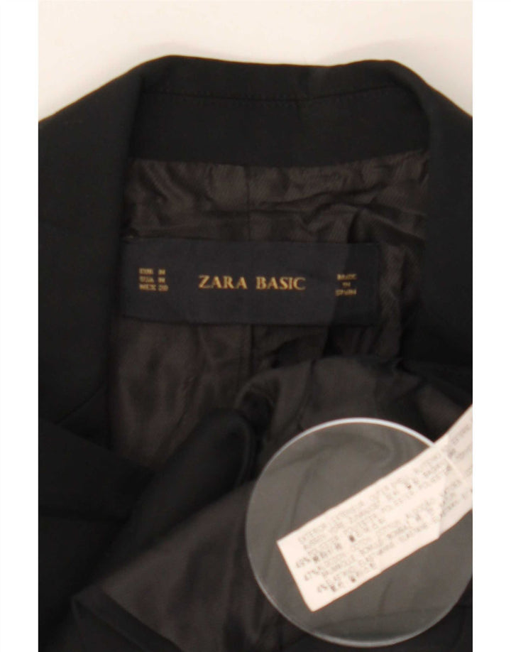 Giacca blazer a 1 bottone da donna Zara UK 12 poliestere nero medio