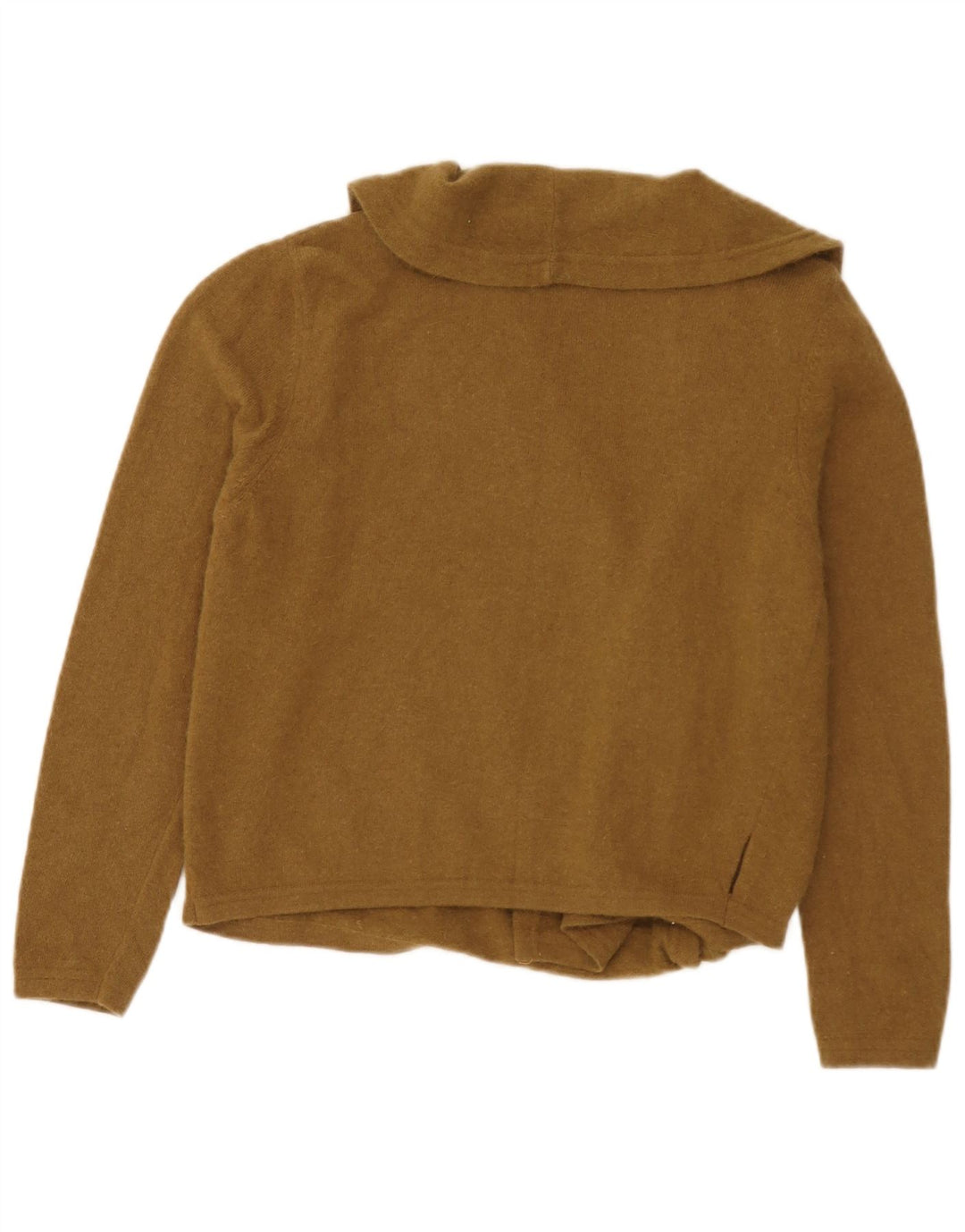 Maglione cardigan da donna con cravatta frontale Benetton IT 46 Large in lana marrone