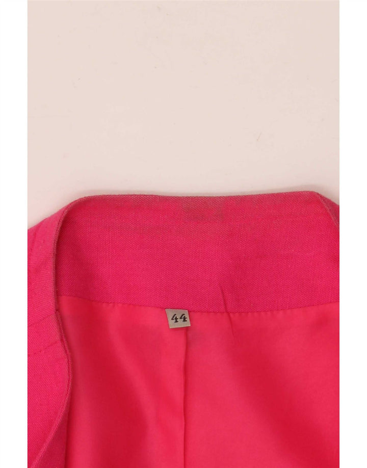 Giacca blazer aperta da donna vintage EU 44 grande lino rosa