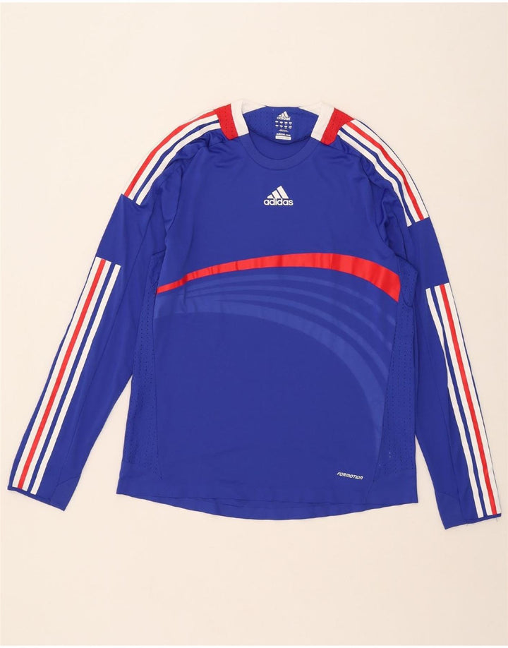 Adidas Uomo Clima 365 Top manica lunga grande blu Colourblock poliestere