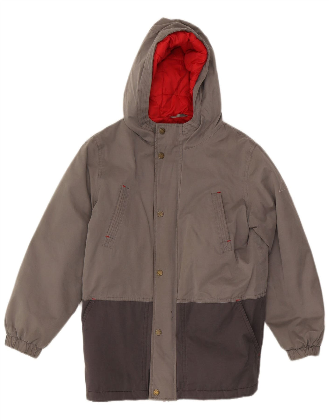 Giacca imbottita con cappuccio per ragazzi Fat Face 11-12 anni Poliestere color block grigio