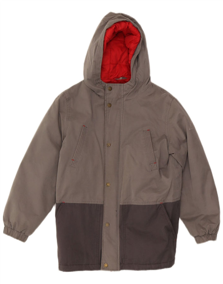Giacca imbottita con cappuccio per ragazzi Fat Face 11-12 anni Poliestere color block grigio