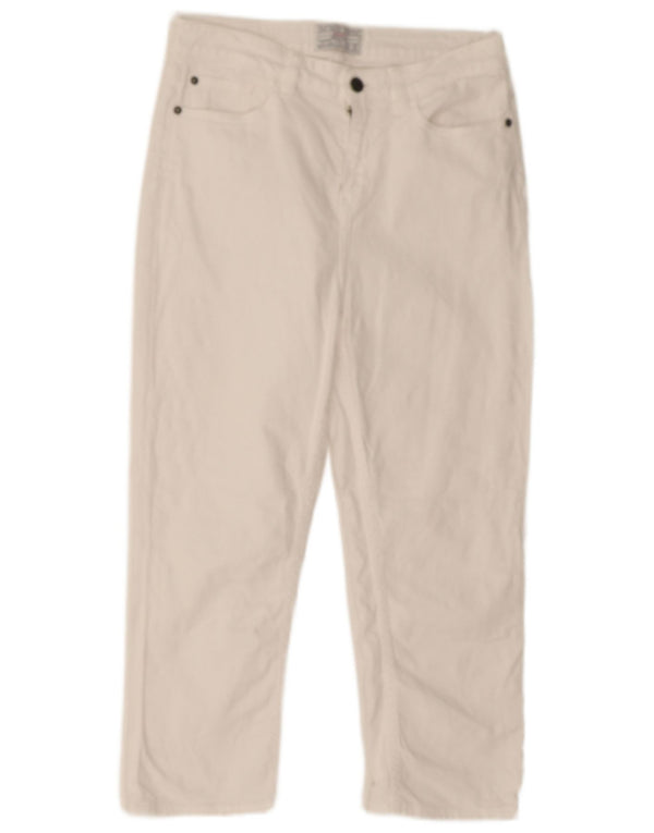 Jeans Capri da donna Fat Face UK 12 Medio W28 L20 Cotone bianco