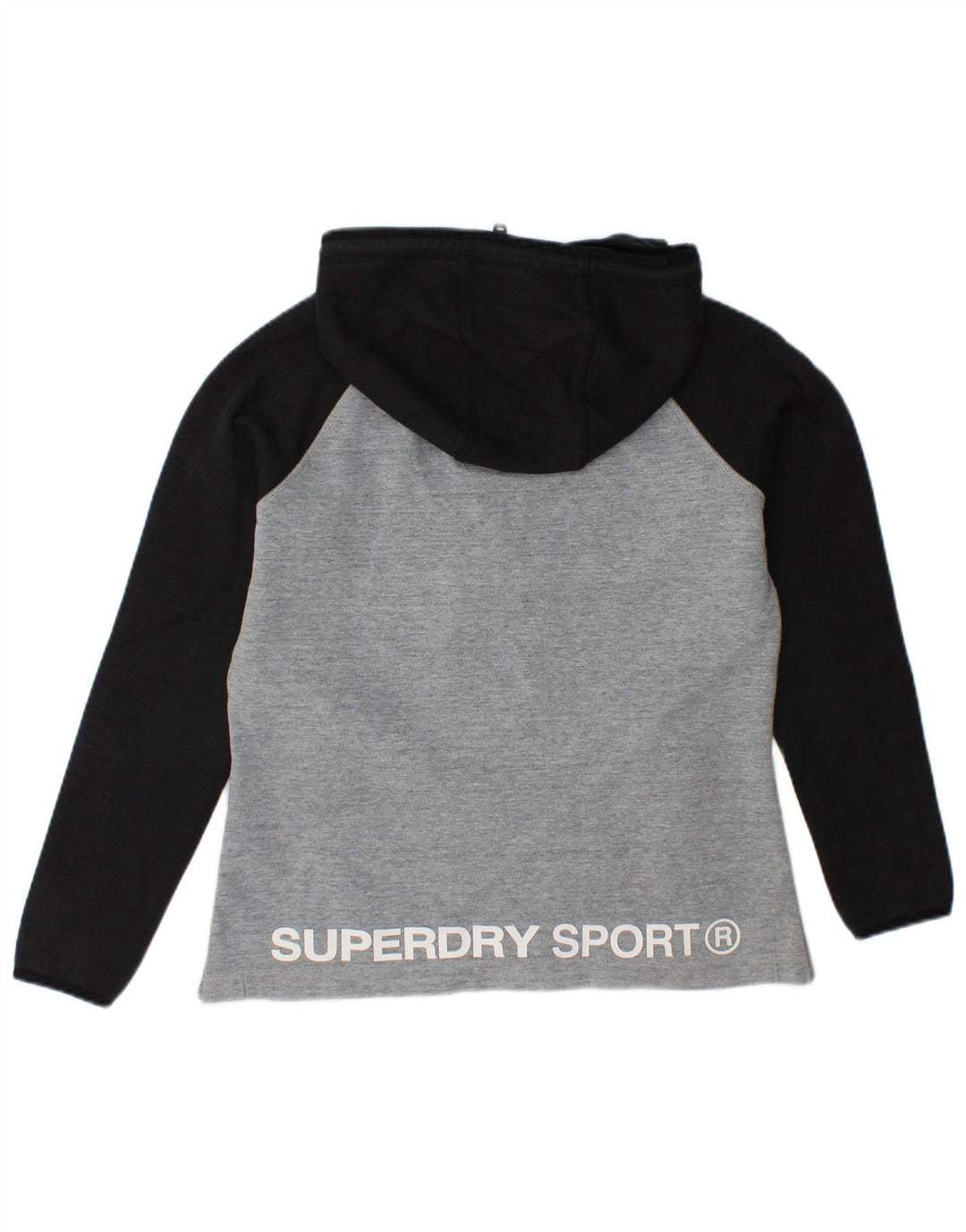 Felpa con cappuccio grafica da donna SUPERDRY UK 14 Blocco colore grigio medio