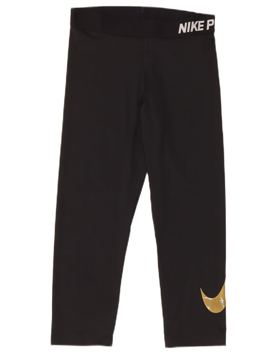 Leggings Nike Dri Fit Graphic Capri da donna UK 12 medio nero poliestere