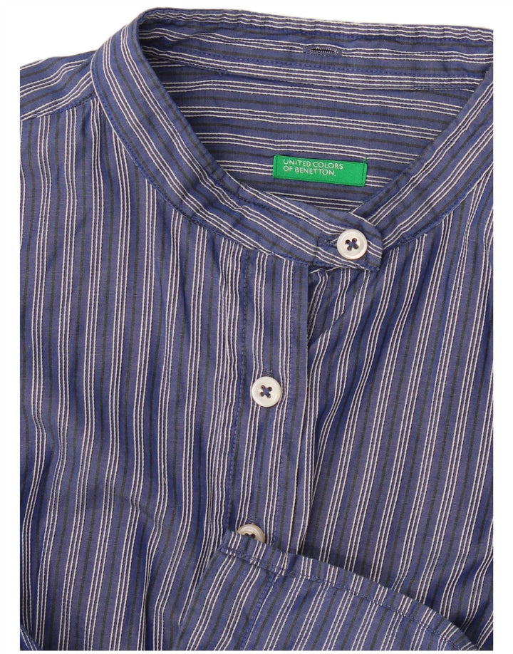 Camicia da donna Benetton UK 10 Small Blu Navy a righe