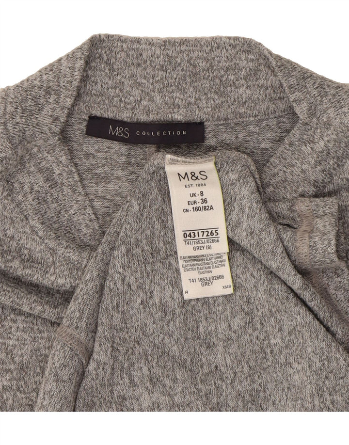MARKS & SPENCER Womens 3/4 Sleeve Tunic Top UK 8 Small Grey Polyester Vintage Marks & Spencer and Second-Hand Marks & Spencer from Messina Hembry 