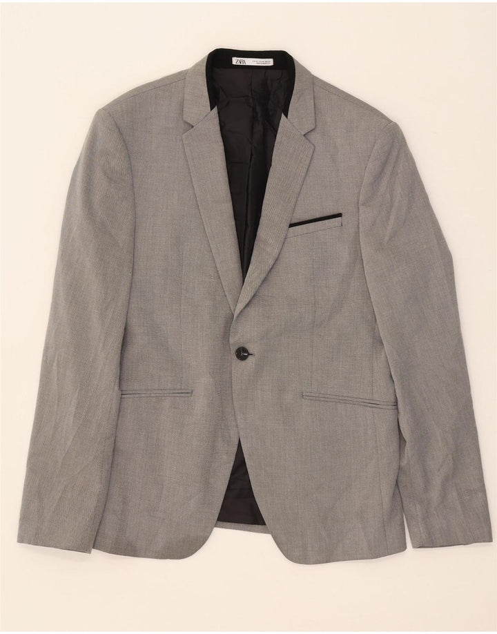 Giacca blazer a 1 bottone da uomo Zara EU 50 grigio medio