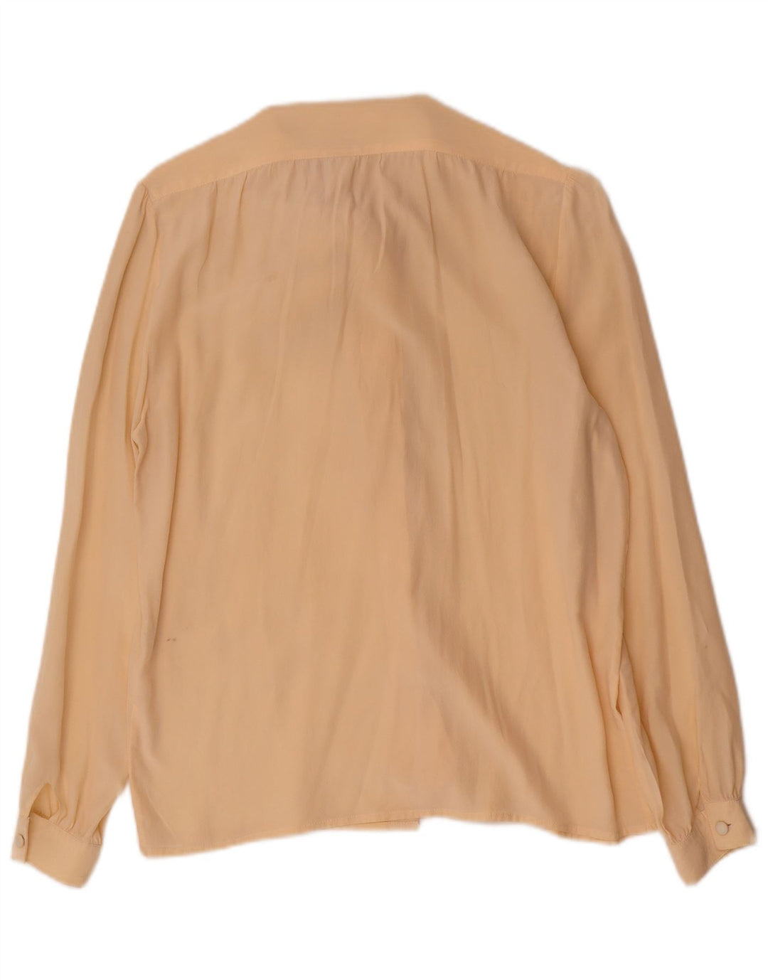 Camicetta vintage da donna con cravatta sul davanti IT 42 Seta gialla media