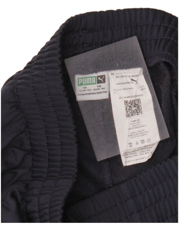 Pantaloni da tuta con grafica PUMA da ragazzo, pantaloni da jogging, 13-14 anni, grande, blu navy