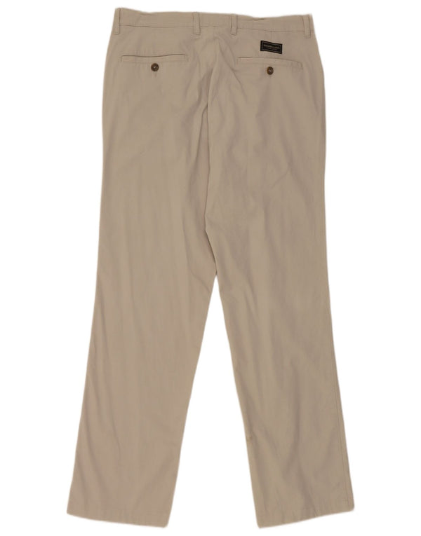 Pantaloni casual dritti da uomo Marlboro Classics W32 L30 in cotone beige