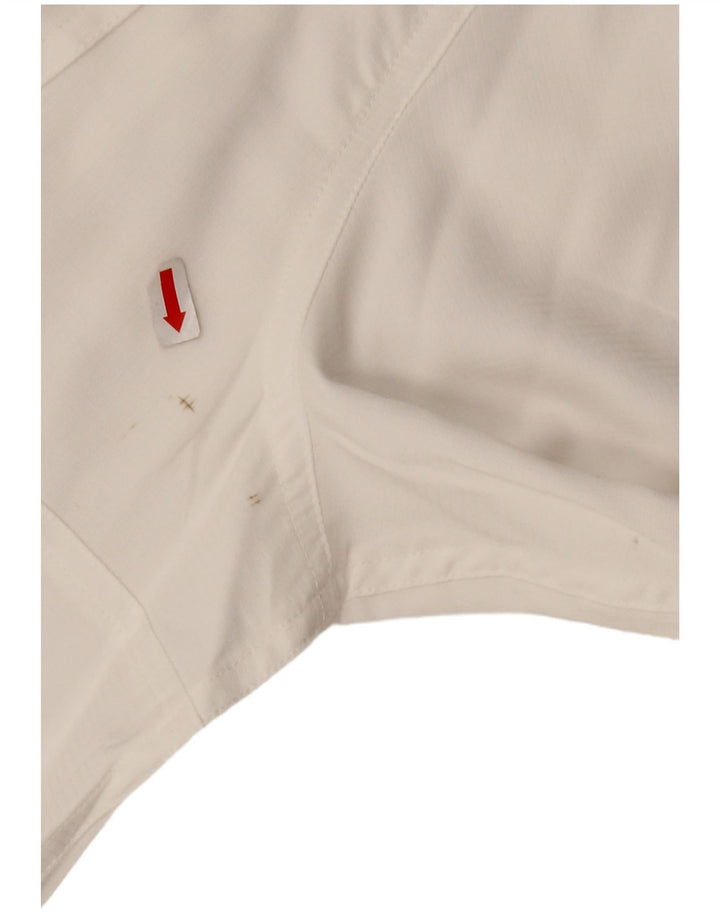 EDDIE BAUER Camicia a maniche corte da uomo XL Poliestere bianco