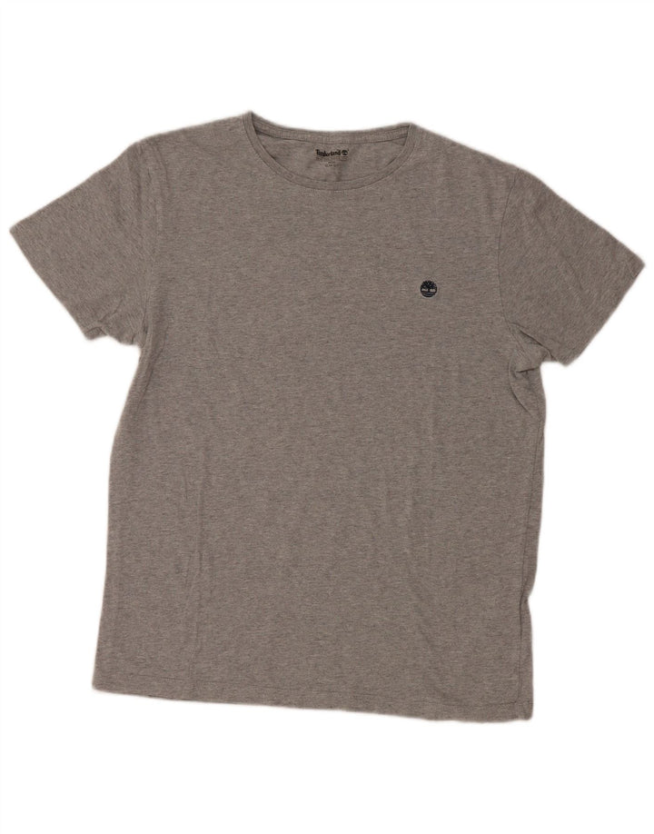 T-shirt da uomo slim fit Timberland in cotone grigio medio