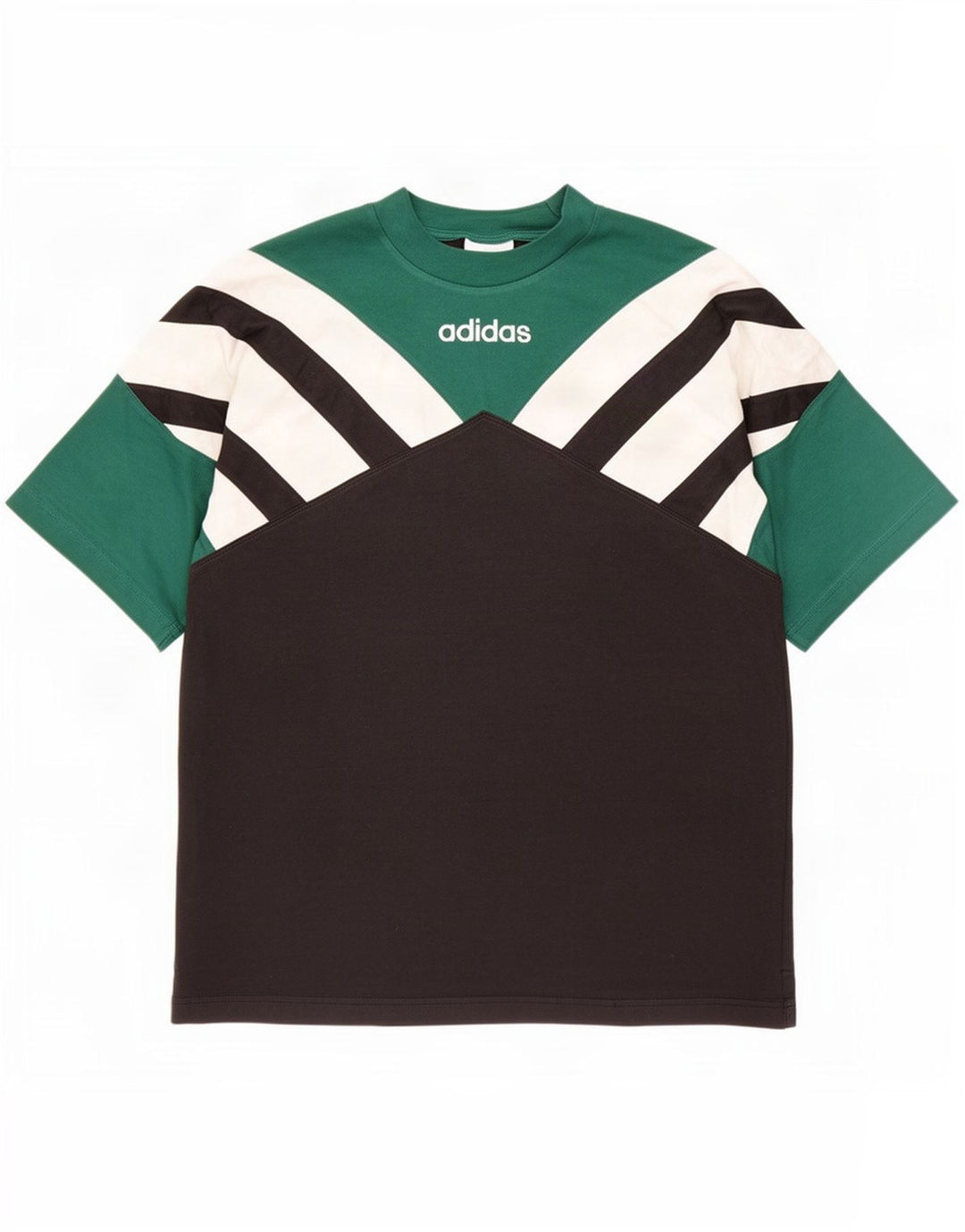 T-shirt da uomo Adidas Top Small nera in cotone color block