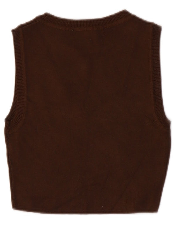 Canotta canotta da donna Zara UK 8 piccola in viscosa marrone