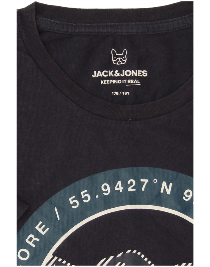 Maglietta Jack & Jones da ragazzo Core Graphic 15-16 anni Blu navy