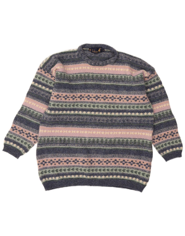 Maglione maglione girocollo da donna Tulchan UK 18 XL Fair Isle multicolore