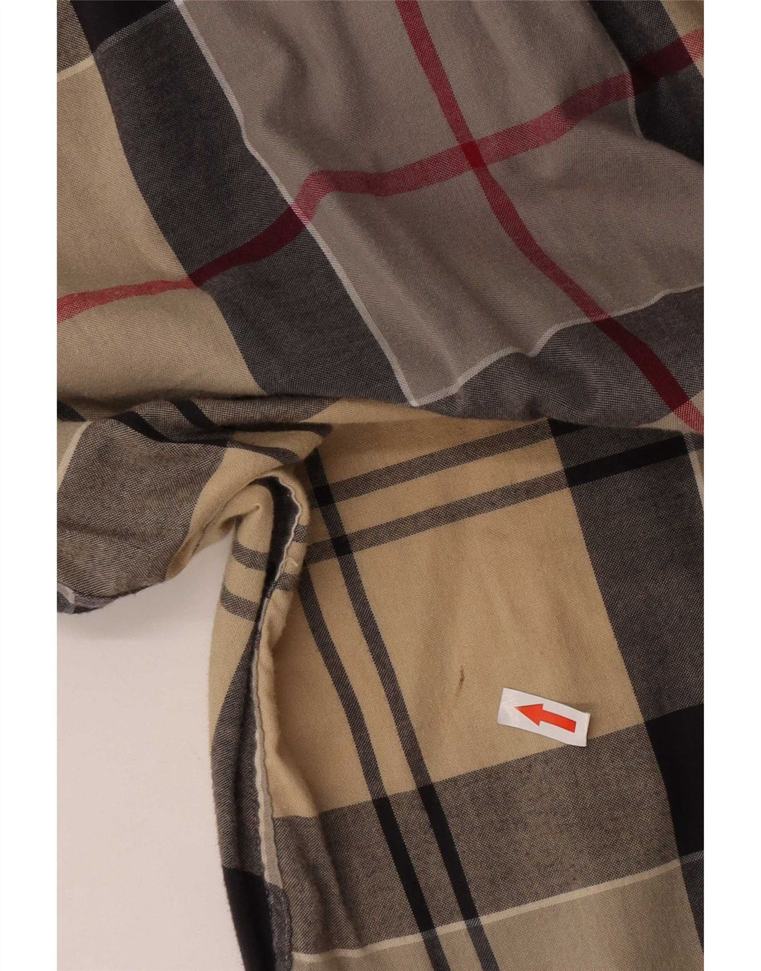 Barbour Uomo Camicia su misura vestibilità grande in cotone a quadri beige