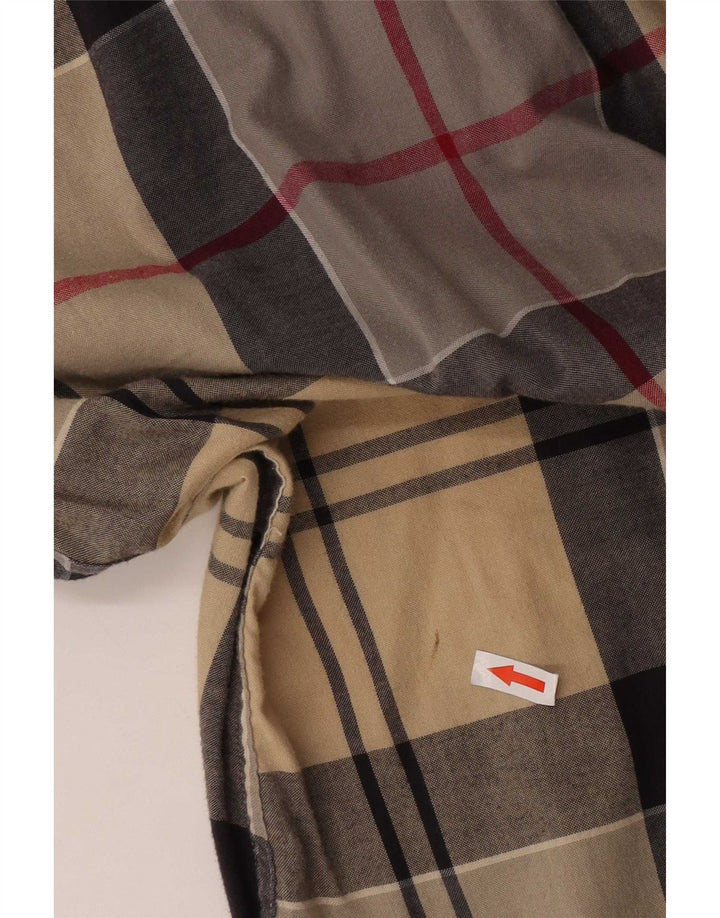 Barbour Uomo Camicia su misura vestibilità grande in cotone a quadri beige