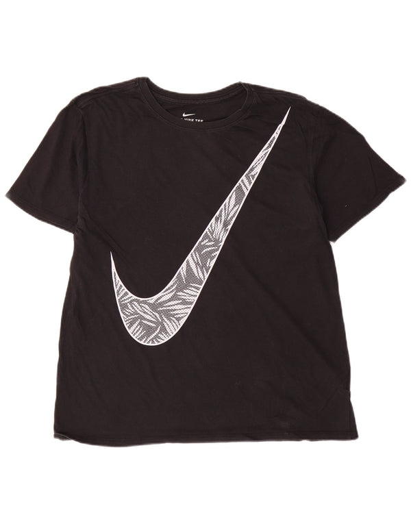 T-shirt grafica Nike da uomo con taglio atletico, cotone medio nero