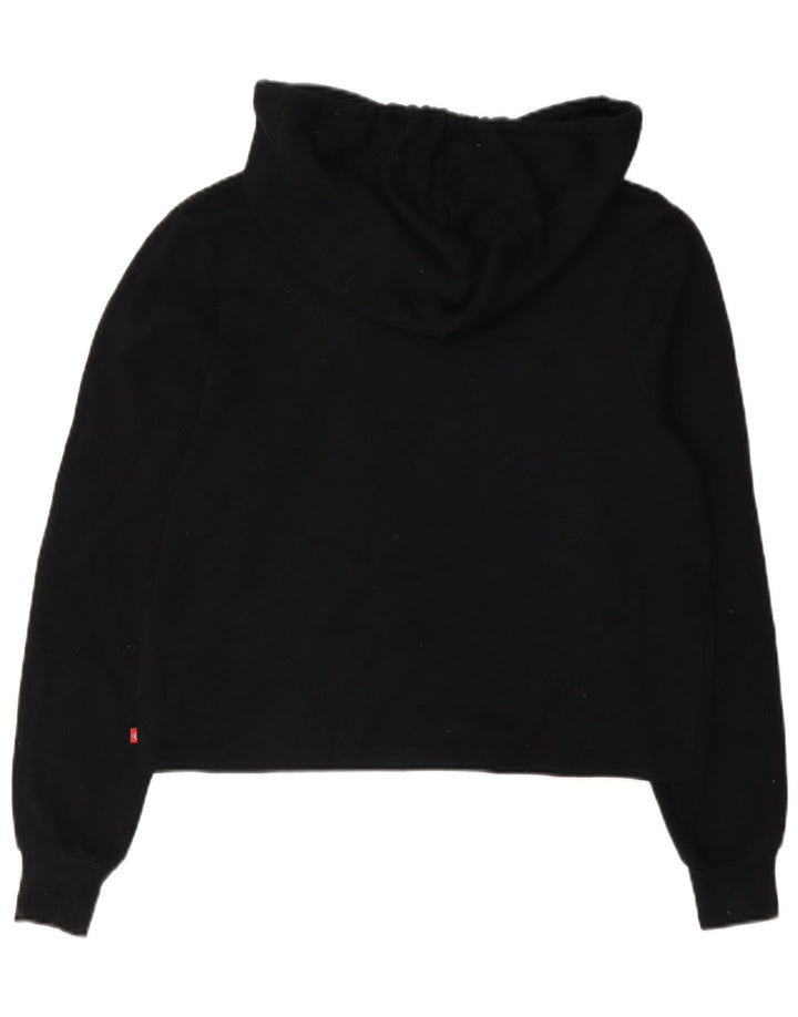 Dickies Maglione corto con cappuccio oversize da donna UK 10 piccolo poliestere nero