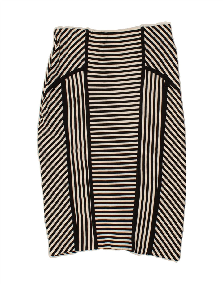 JANE NORMAN Womens Pencil Skirt W26 Small  Black Striped Vintage Jane Norman and Second-Hand Jane Norman from Messina Hembry 