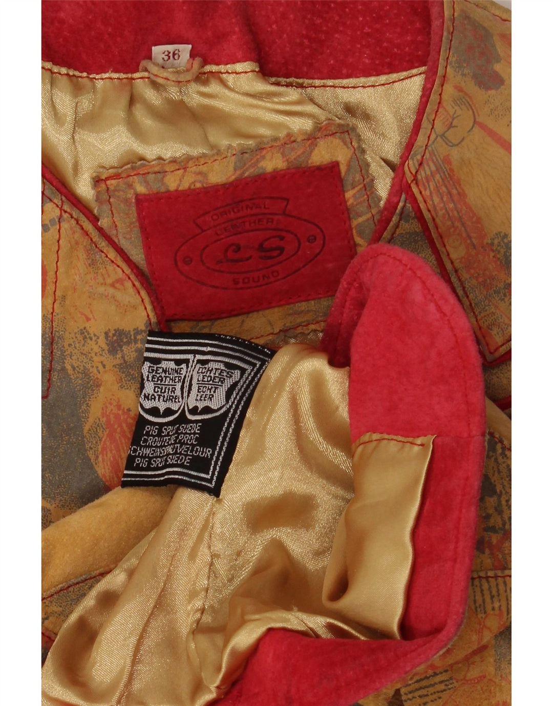 Giacca blazer vintage a 4 bottoni Trachten da donna EU 36 piccola in pelle beige