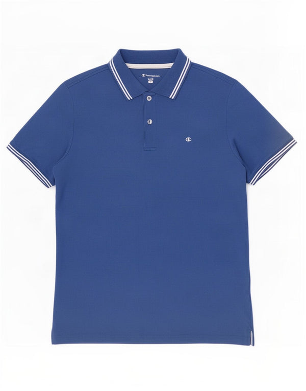 Champion Mens Easy Fit Polo Shirt Large Blue Striped