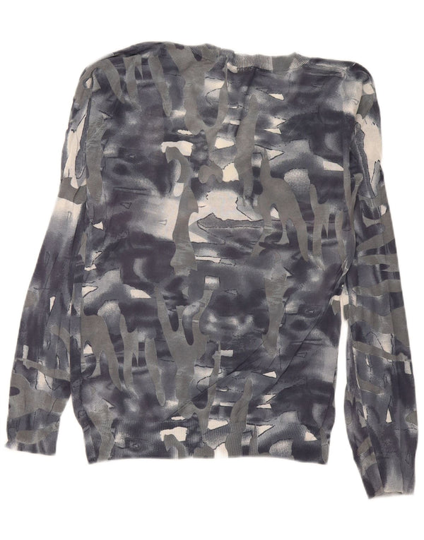 Maglione da donna con scollo a V Iceberg UK 14 Cotone mimetico grigio medio