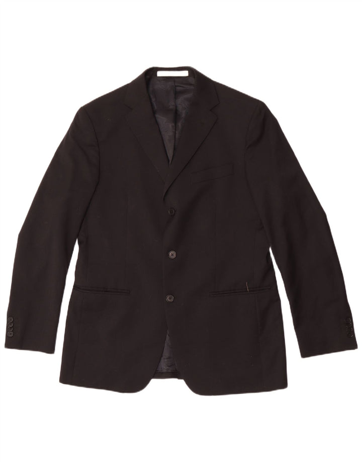 Giacca blazer da uomo a 3 bottoni Ferre IT 52 XL in lana nera