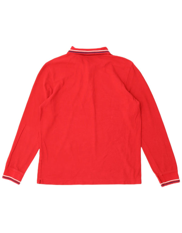 Polo da uomo a maniche lunghe Lotto Large in cotone rosso