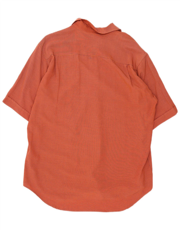 Camicia vintage da uomo a maniche corte a quadretti arancione medio