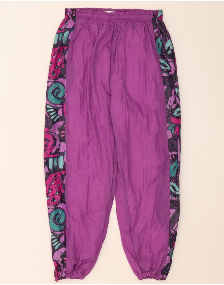 Tuta intera oversize da donna vintage UK 16 Grande nylon geometrico viola