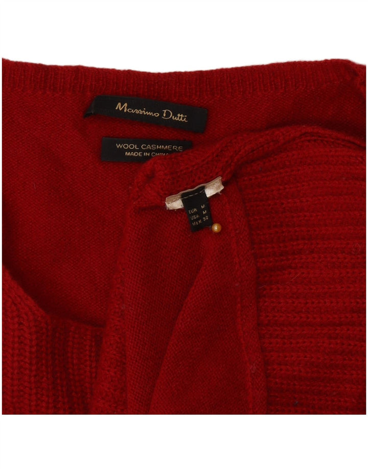 Maglione maglione girocollo da donna vestibilità ampia Massimo Dutti UK 14 rosso medio