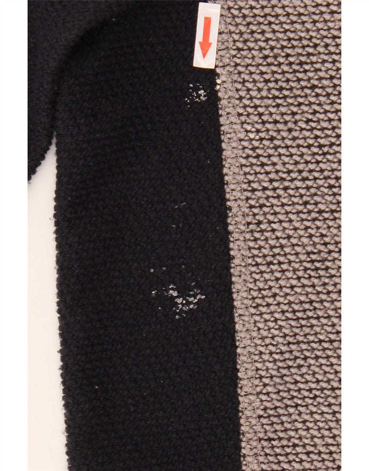 Felpa con collo con zip grafica da uomo Weird Fish, maglione color grigio medio