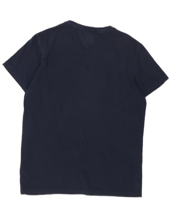 T-shirt grafica da uomo Tommy Hilfiger Top in cotone blu navy medio