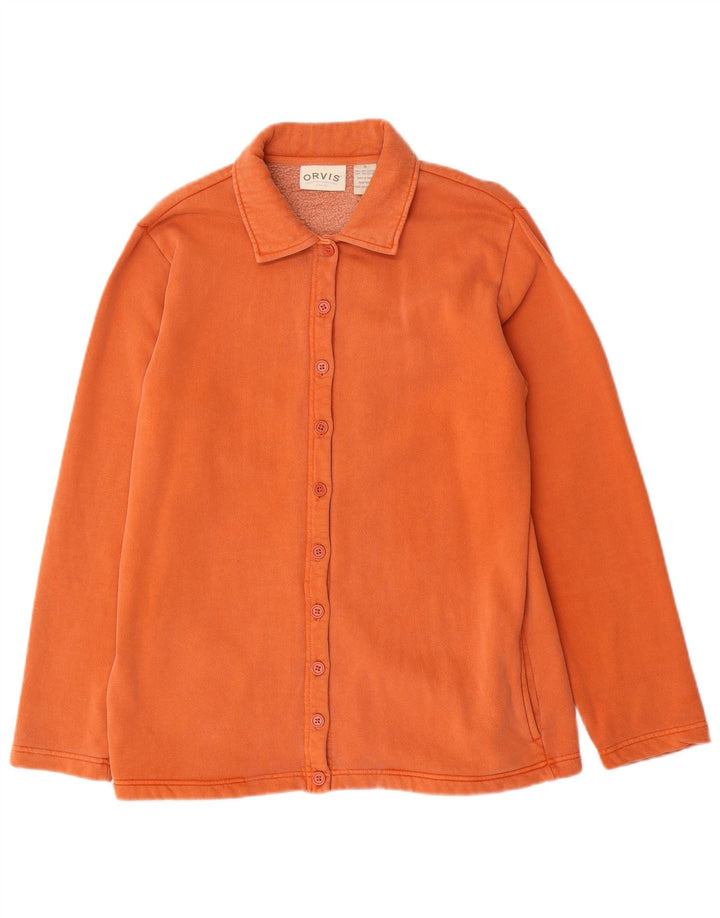 ORVIS Womens Oversized Tracksuit Top Jacket UK 10 Small Orange Cotton