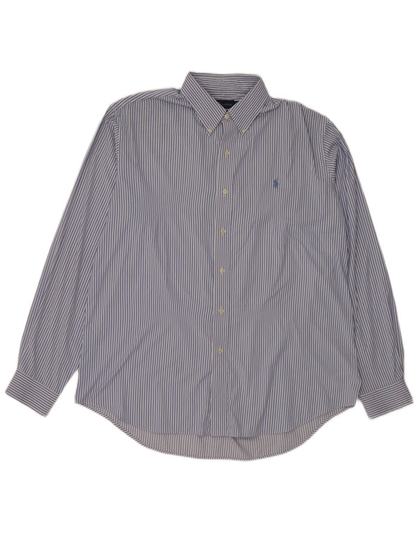 Camicia da uomo Ralph Lauren grande nylon a righe blu