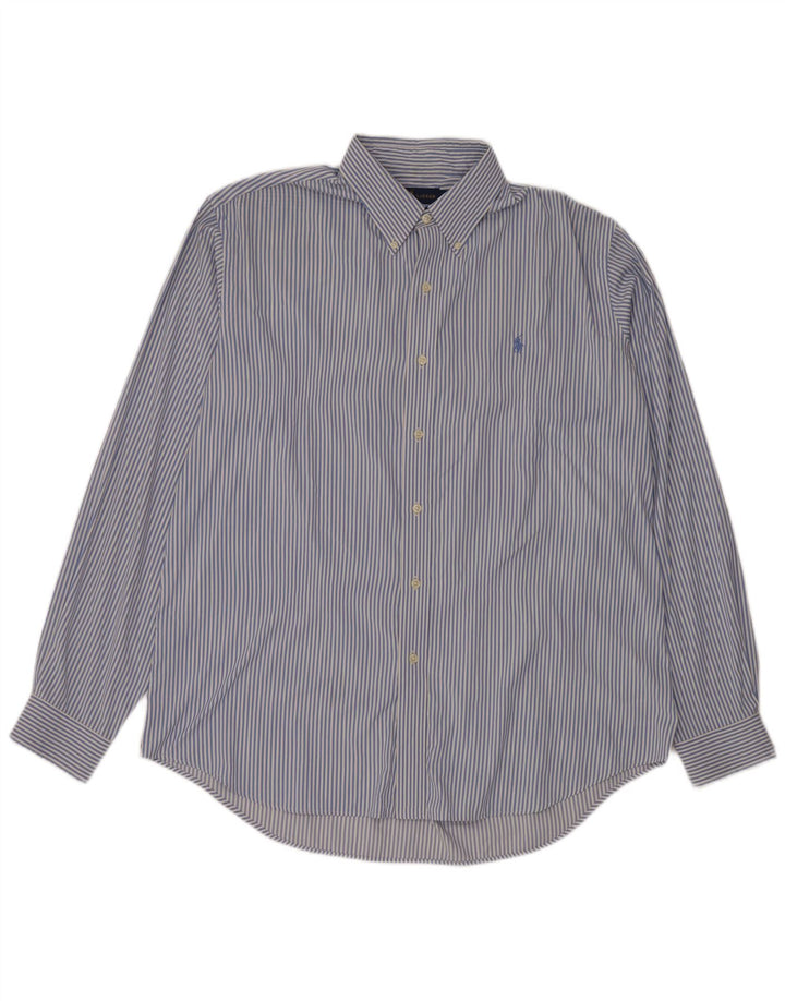 Camicia da uomo Ralph Lauren grande nylon a righe blu