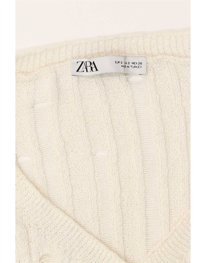 Maglione Bolero oversize da donna Zara UK 10 piccolo bianco sporco