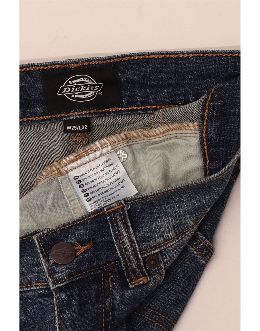 Jeans slim da uomo Dickies W29 L32 cotone blu