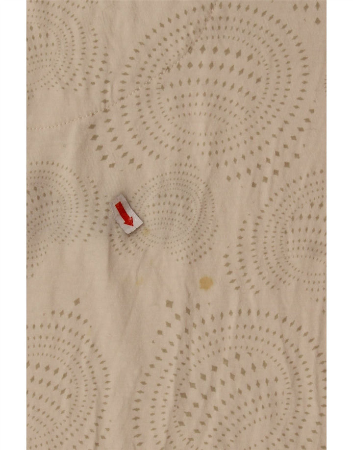 DESIGUAL T-shirt grafica da donna Top UK 14 Large Beige Spotted Cotton