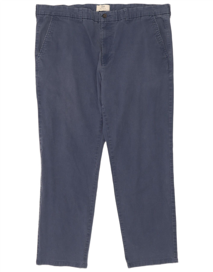 Pantaloni chino vestibilità regolare da uomo Marks & Spencer W44 L31 cotone blu