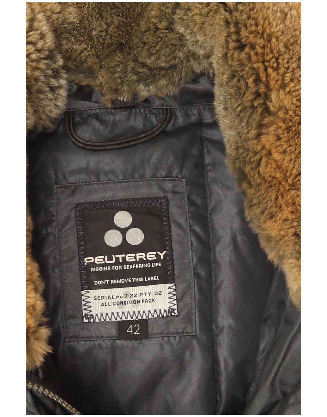 PEUTEREY Giubbotto Imbottito con Cappuccio Donna IT 42 Cotone Grigio Medio