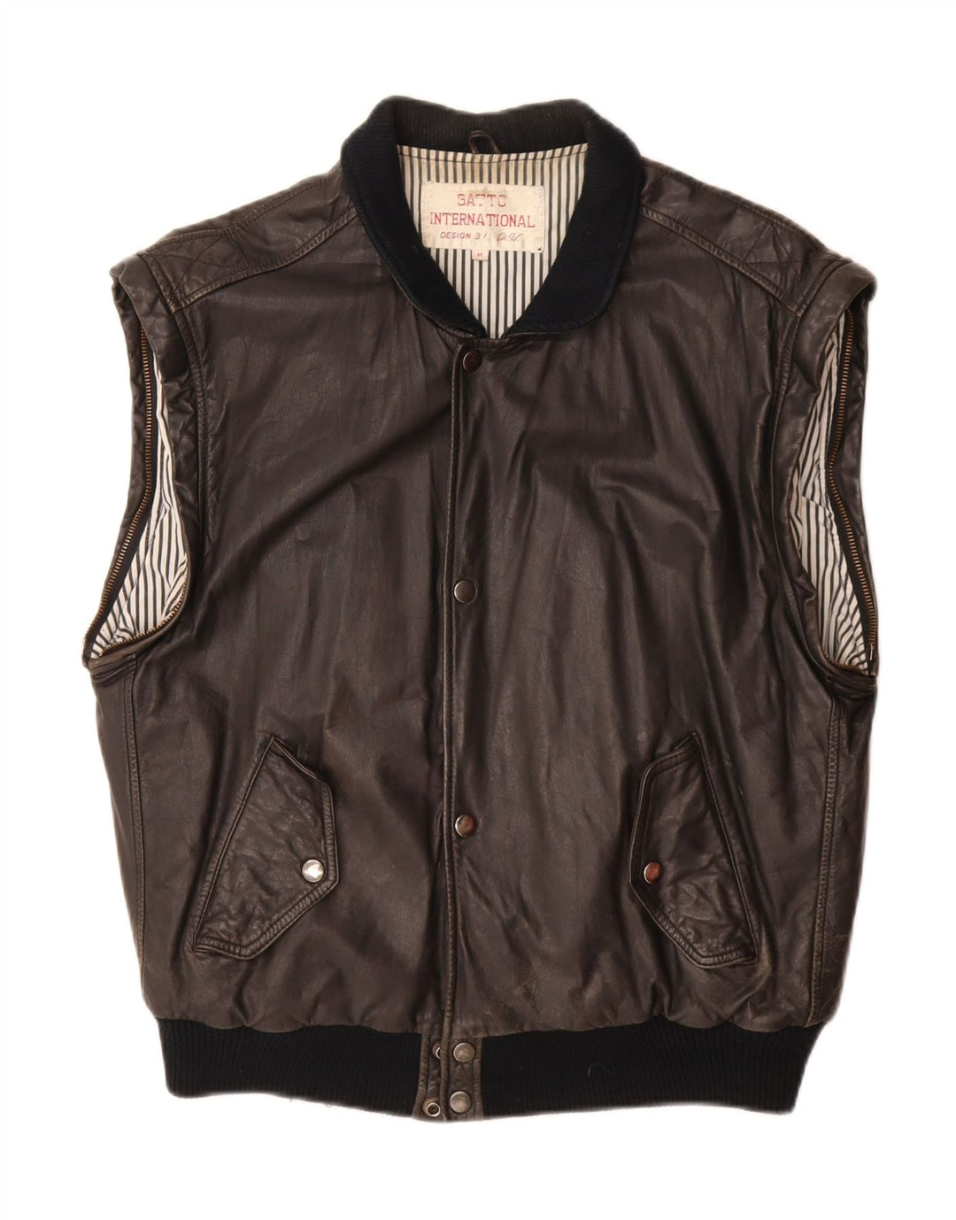 Gilet in pelle da uomo Gatto UK 38 medio nero