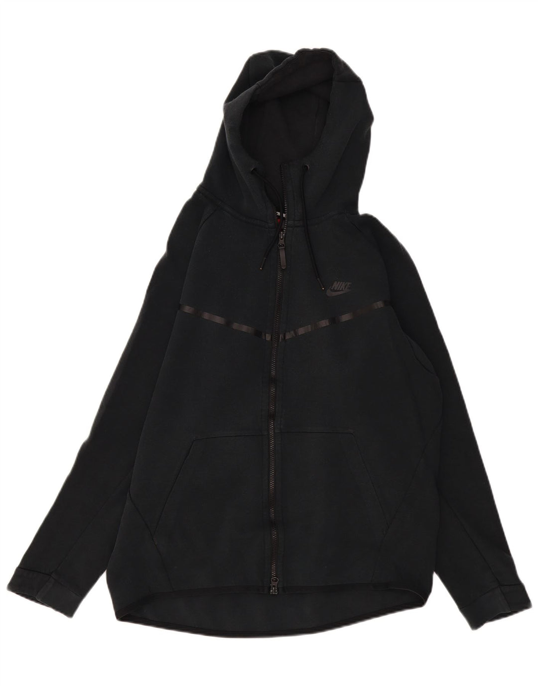 Maglione con cappuccio e zip da uomo NIKE grande in cotone nero